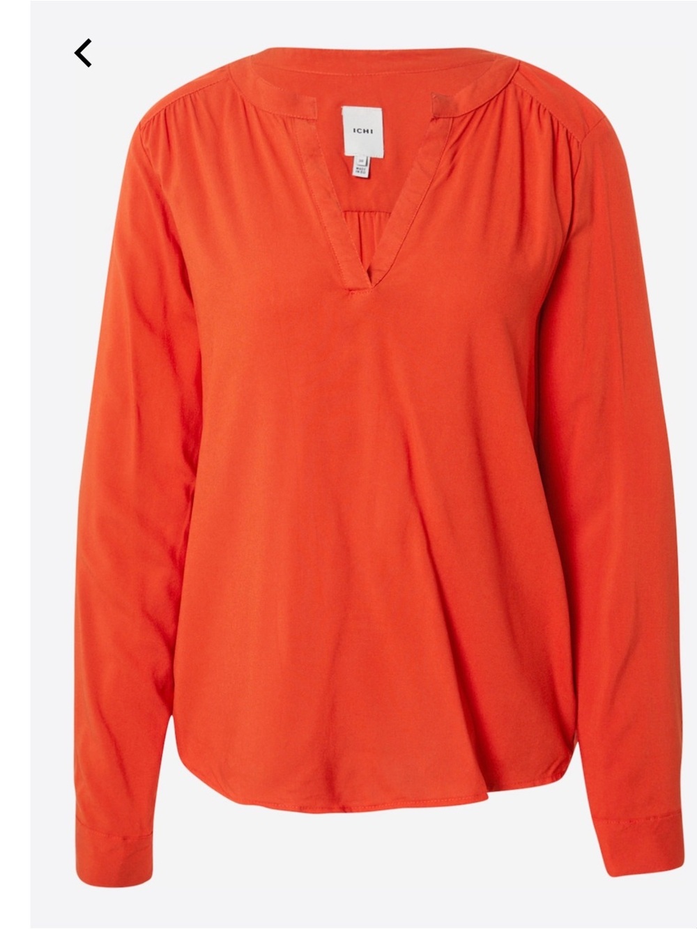 ICHI IHMAIN Split Notch Neckline Blouse Orange /Coral.